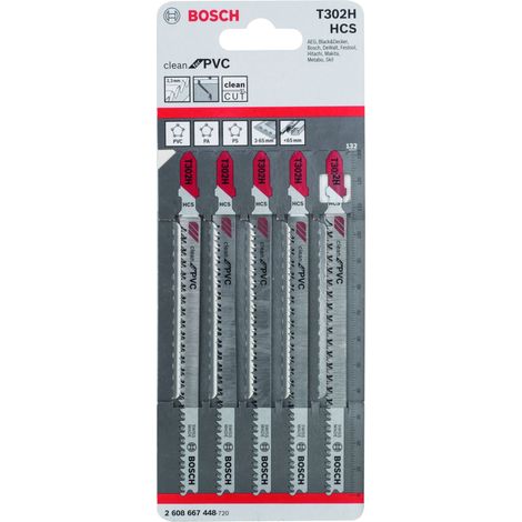 Hoja de sierra de calar T 302 H Clean for PVC BOSCH 2608667448