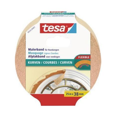Bande de masquage tesa 56534-00001-00 beige (L x l) 25 m x 38 mm caoutchouc 1 pc(s) Y445931 (1/4)