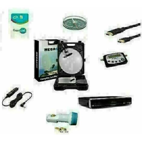 KIT CAMPING CAR Parabole 35 CM + Recepteur THS805 FRANSAT + KIT SATFINDER + KIT COAXIAL (1/2)