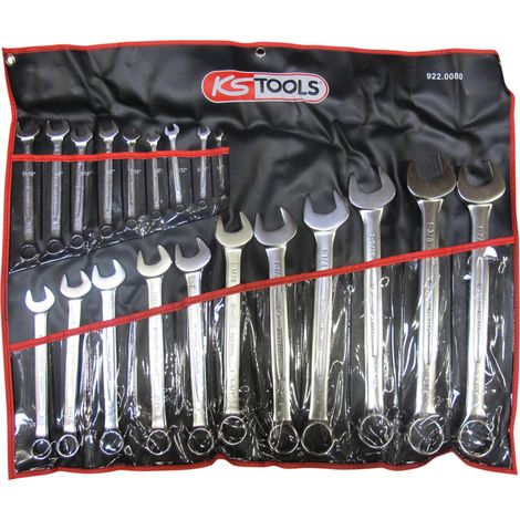 KS Tools - Jeu de 20 clés mixtes en pouces - en trousse - 922.0080