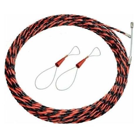 Aiguille Electricien 50M Tire Fil Electriques 6mm Diamètre Kit Tire Fils Electrique, rétractable d'installation rallonge en Acier spiralé Flexible pour Tire Cable et Aiguille Tire Fil (1/4)