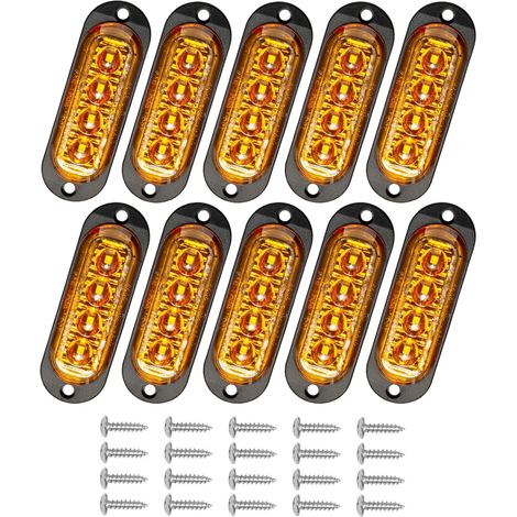 10 Feux de gabarit, LED 4 puces, Étanche IP65, 12V 24V, Pour remorque camion caravane (1/5)