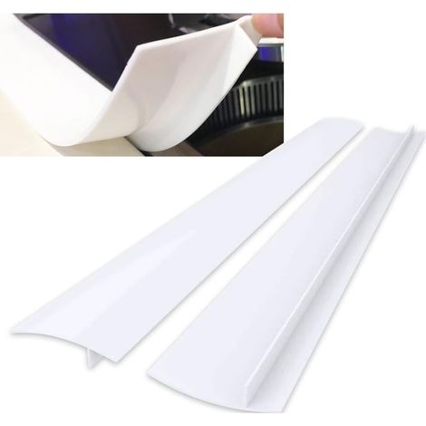 Lot de 2 cache-espaces en silicone pour plan de travail de cuisine, longueur 63 cm, pour joint entre la cuisinière et le four (1/5)