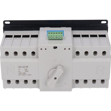 Commutateur de transfert automatique à double alimentation, commutateur de transfert de générateur à double alimentation de classe CB 4P, AC400V 63A. (1/5)