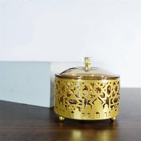 Plateau de service en métal, coffret cadeau Eid Mubarak, assiette Ramadan, fruits secs (1/5)