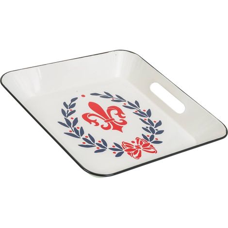 Bandeja de metal blanca 28,5x28,5x4 (1/3)