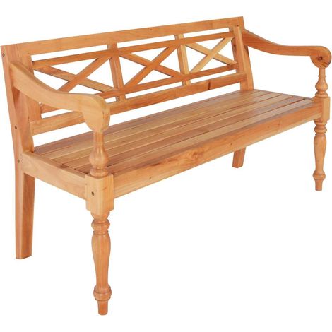 Banco Batavia madera de caoba marrón claro 123 cm vidaXL