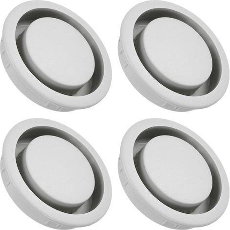Grille De Ventilation Ronde 50mm/2", 4 Pcs En Plastique Bouche D'Aération Pour Plafond Mur Sol Closet Armoire Meuble, Gris (1/5)