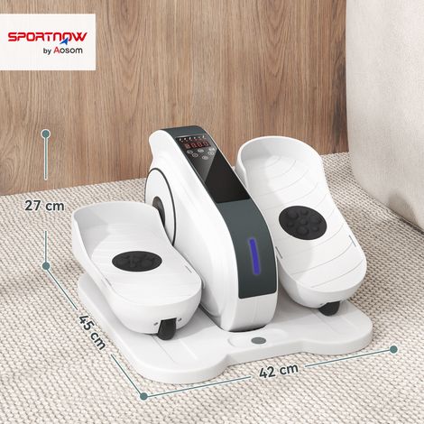 Mini Ellipsentraineur sous bureau, appareil de fitness compact pour domicile, vélo elliptique pour jambes avec 10 vitesses réglables, écran LCD, télécommande, idéal bureau et personnes âgées. (1/5)