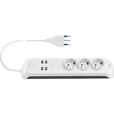 Vimar mobile multiple socket 16a 2p+t+4 usb control via app cable 1.5 metres blanc 00447.cc.b (1/2)