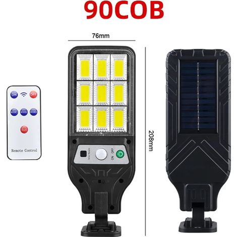 (1 pièce) Lampe murale solaire LED extérieure puissante pour cour, jardin, terrasse, garage ou rue, 3 modes d'éclairage par détection de présence, jardin, terrasse, garage. (1/5)