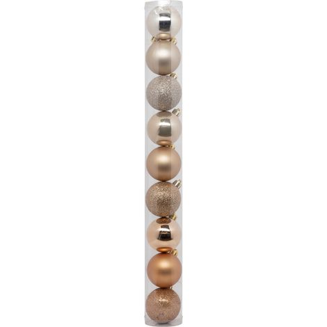 Déco de sapin Lot de 9 Boules de Noël D 6 cm - Beige Nude - Feeric Christmas (1/5)