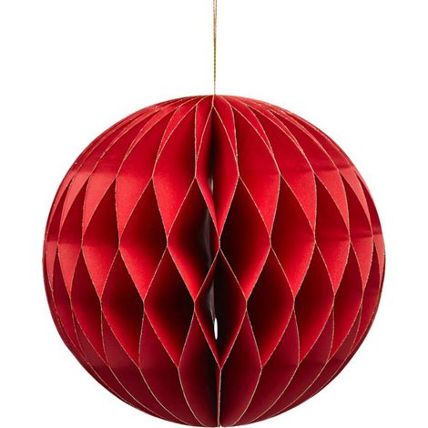 Pallina di natale colore rosso in carta decorazioni natalizie per albero di Natale -Ø 20 cm (1/2)