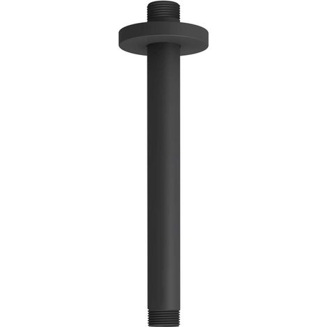Fortifura Calvi Bras de douche plafond rond 20cm Noir mat (1/3)