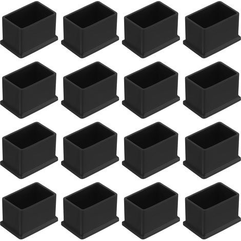 26 PVC-Kappen (38 x 25 mm), schwarz, rutschfest, für Stühle und Tische, für den Innen- und Außenbereich (1/5)