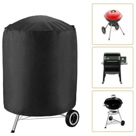 Waterproof BBQ Cover - Round BBQ Cover, Waterproof BBQ Cover in 210D Oxford Fabric - Anti-UV Protective Cover for BBQ (70x70 cm)