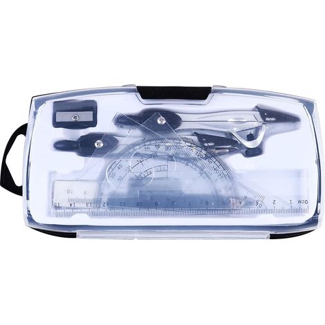 Kit de géométrie métallique professionnel 10 pièces : compas