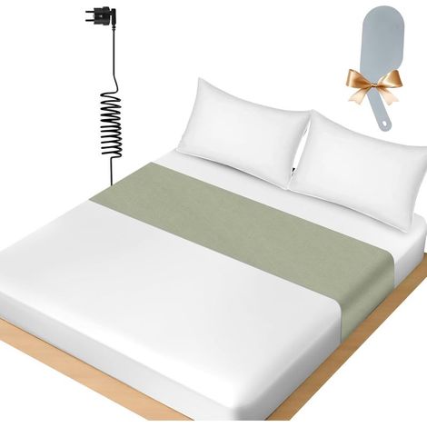 Universal Grounding Sheet for Bed - Organic Cotton with Silver Fiber for Better Sleep - 265 x 60 cm - Grounding Sheet - Avocado Green (1/5)