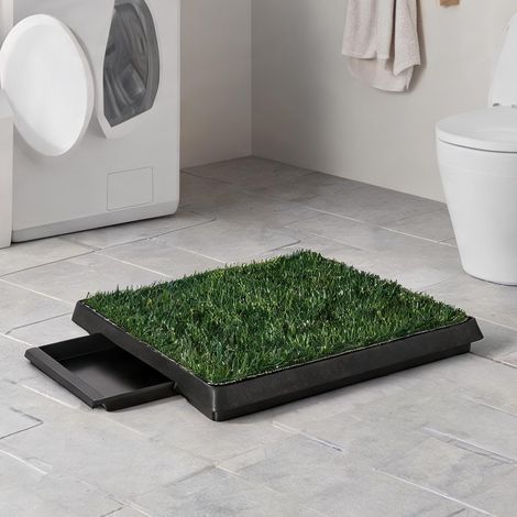 Toilette pour chien 63 x 51 cm avec gazon synthétique amovible (1/5)