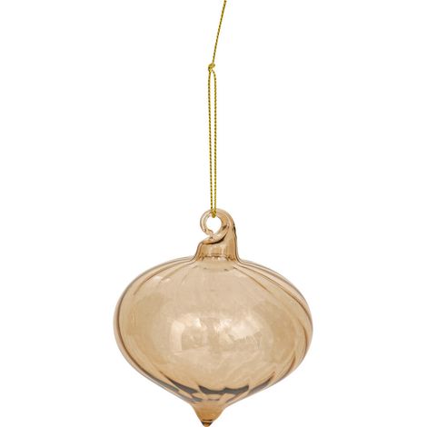 Déco Sapin Boule de Noël en Verre D 8 cm Bronze forme Goutte - Feeric Christmas (1/2)
