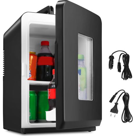 SWANEW Mini frigorifero 2in1 Raffreddatore 15L Funzione di raffreddamento Portatile AC DC 220-240V/12V Presa di corrente e accendisigari Mini frigorifero (1/5)