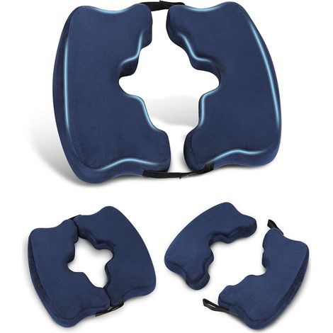 HOMCA Memory Foam Kissen - Anti-Dekubitus, Geeignet für längere Bettruhe, Abnehmbares und verstellbares Gesäßkissen (Blau) (1/5)