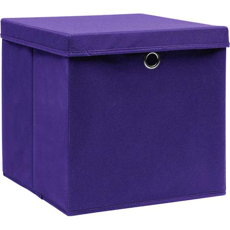 Maison Exclusive - Contenitori con Coperc4 pz 28x28x28 cm Viola (1/5)