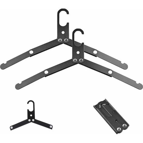 2 pièces Cintre de Voyage Cintre Pliant, Cintre portatif Cintre portatif en Aluminium Conception Pliable Cintre Pliant Multifonctionnel Antidérapant Matériau Solide (Le Noir)T-Audace (1/5)