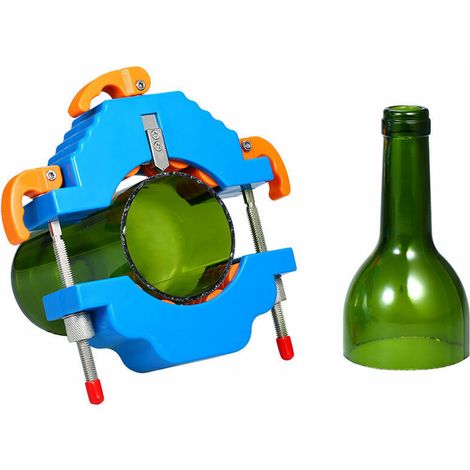 Coupebouteille en verre bricolage pour la production de vase d'abatjour de bouteille de vin bleu (1/5)