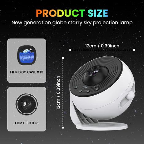 Projecteur planétarium (blanc) pour chambre à coucher, projecteur de galaxie, projecteur d'aurores boréales, projecteur veilleuse pour enfants et adultes (1/5)