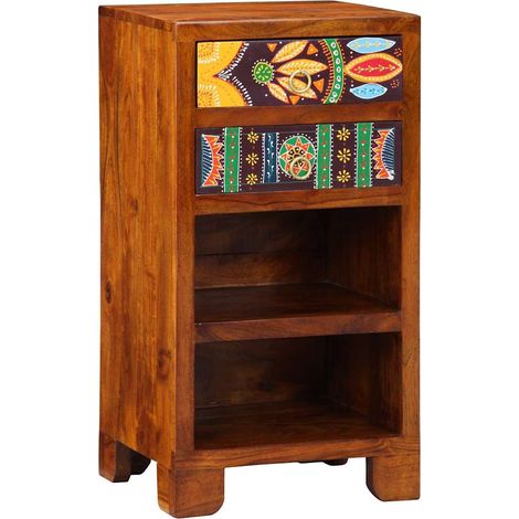 Guéridon téléphone Marron 40 x 35 x 75 cm Bois d'acacia massif CFW488894 (1/5)