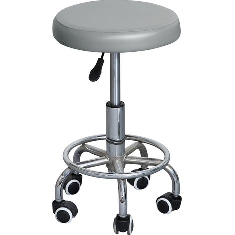 CCYKXA Housses de tabouret rondes imperméables pour tabouret de bar - En polyuréthane - Pour chaise de bureau - Pour salle à manger - Tabouret rond,Gris