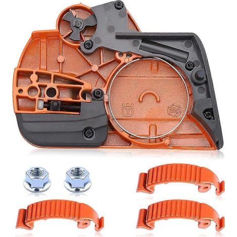 Ensemble de frein à chaîne et couvercle d'embrayage latéral pour tronçonneuse Husqvarna 440 - Orange et Noir (1/5)