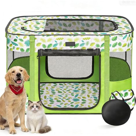 Parc pour chiots, Parc pour animaux, Maison pour chien portable, Clôture pliable pour animaux de compagnie, 81 61 56 cm, Parc pour chiots pour l'intérieur, Maison portable pour petits (1/5)