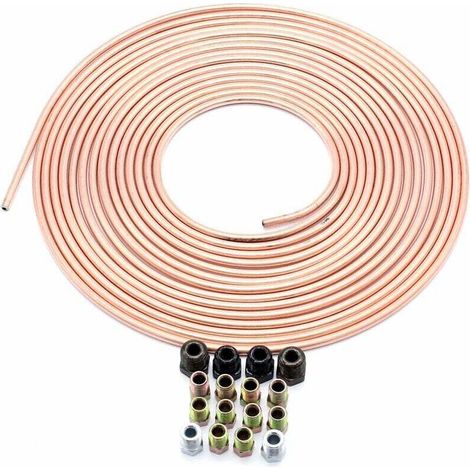 Bobine de tuyau de frein en cuivre-nickel et kit de montage 3/16 OD 25 pi rouleau de bobine (1/5)