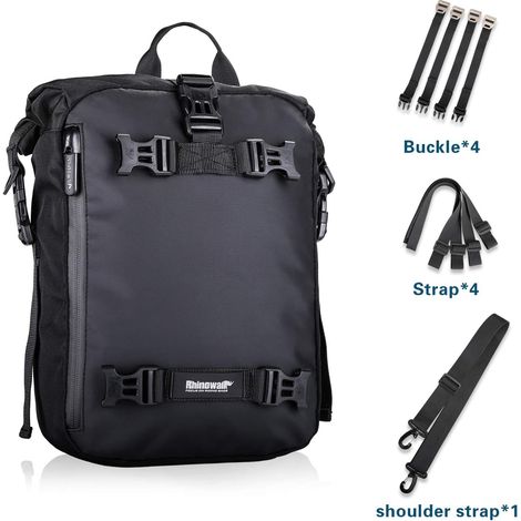 multifonctionnel sac de moto moto bagages 10L moto sacoches de selle sacs porte-bagages sac arrière Noir (1/4)
