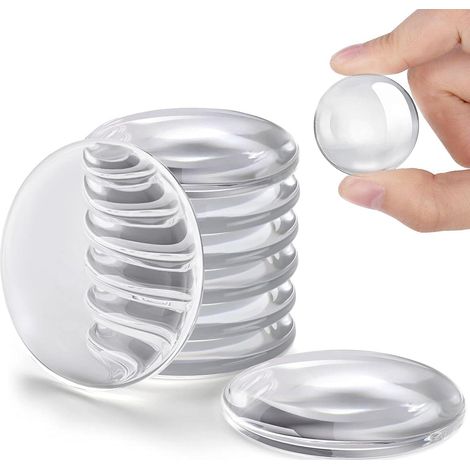 Set di 8 fermaporta da parete, in silicone trasparente, adesivi, adatti per ante di armadi, cucine, bagni e uffici, 40 x 8 mm. (1/3)