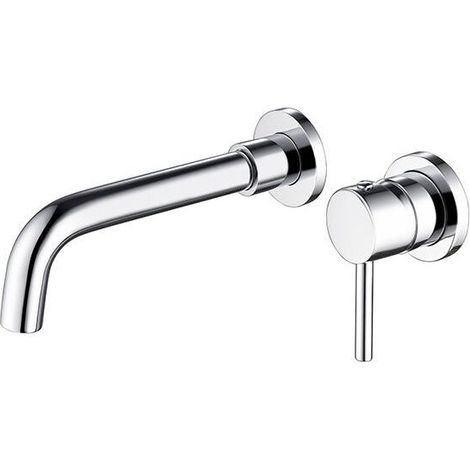 Tigrezy Wandarmatur für Waschtische, hochwertige Messing-Wandarmatur, Einbauarmatur für Badezimmer, Warm- und Kaltwasserarmatur mit 360°-Schwenkarm, Chrom