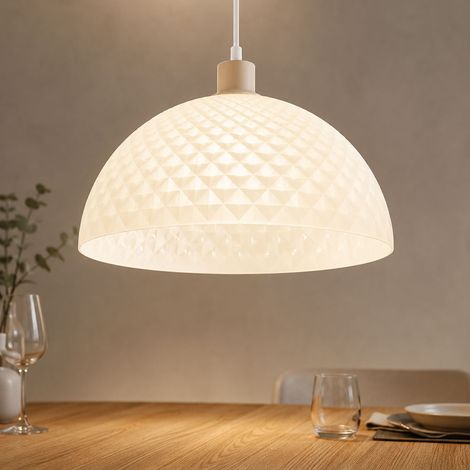 LED Hängeleuchte Pendelleuchte Esszimmerlampe champagnerfarben Metall Glas D35cm (1/5)