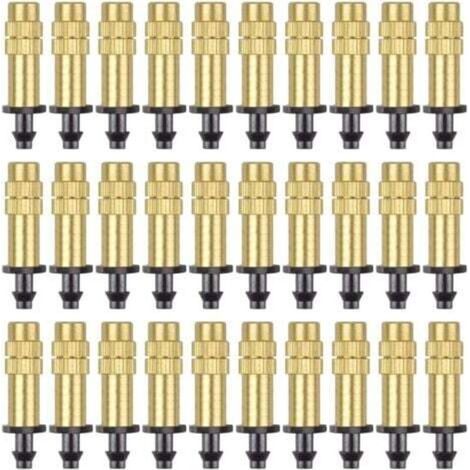 30 Pièces Buse d'Atomisation en Cuivre Réglable Pulvérisateur d'Irrigation Goutte à Goutte 4 / 7mm Atomisation Micro Arroseur Équipement d'Irrigation Refroidissement Jardin Serre Légumes (1/4)