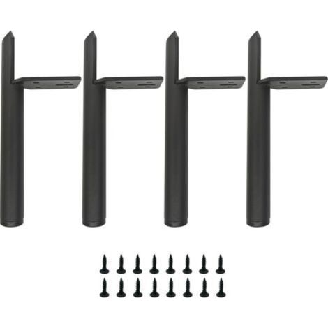 SABIR Pieds de meubles en métal noir de 13 cm, pieds de table en métal, capacité de charge jusqu'à 800 kg, adaptés pour canapé, table basse, meuble TV, lit et autres meubles (1/5)