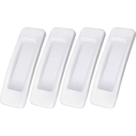 Poignée de porte coulissante autocollante 4 pièces - Poignée de cuisine moderne en métal blanc (1/3)