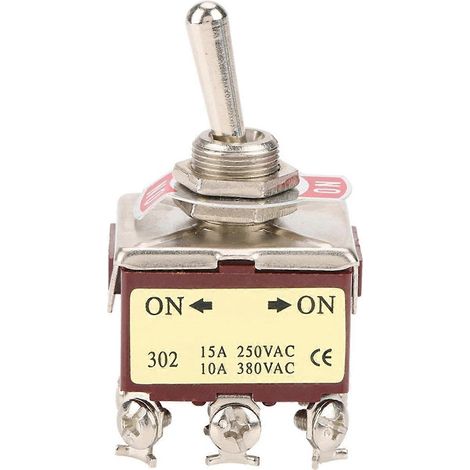 Interrupteur marche/arrêt, 2 positions, 3PDT, 9 pôles, 12 mm, 15 A/250 V CA, 10 A/380 V CA (1/4)