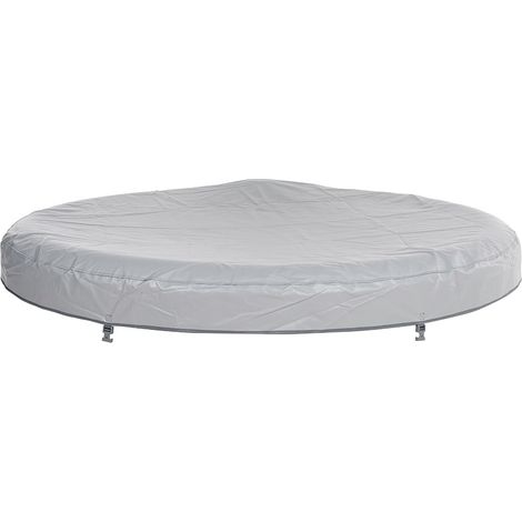 Home Deluxe – Couverture pour spa extérieur 208 cm – PVC gris hydrofuge – Protection UV – Compacte et pliable – Fixation sécurisée