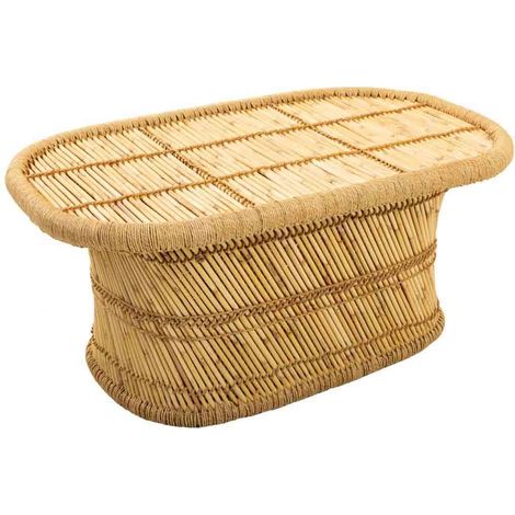Mesa auxiliar de bambú marrón 102x65x45 (1/5)
