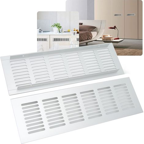 Zwei Lüftungsgitter aus Aluminiumlegierung für den Elektrokasten des Wohnmobils (silber), Lüftungsöffnungen für den Kleiderschrank, den Elektroschrank und den Schuhschrank (80250 mm). (1/5)