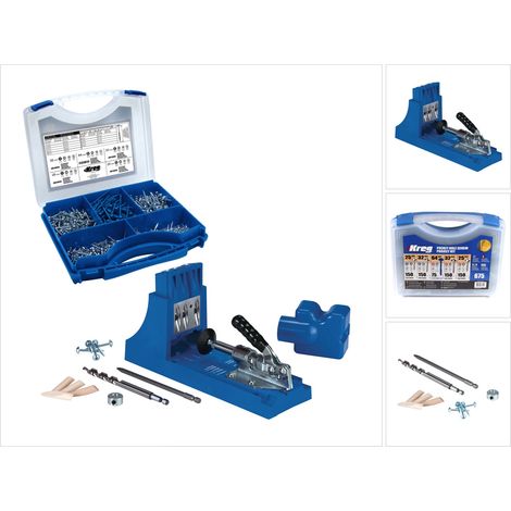 KREG Jig K4 Starter Set ( K4 ) Guida per montaggio superfici in legno + Assortimento di 675 viti Pocket-Hole ( SK03 )