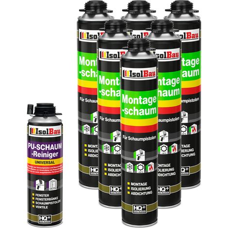 IsolBau Pistol Mounting Foam B2 Montageschaum 6 x 750 ml 1 x Cleaner (1/5)