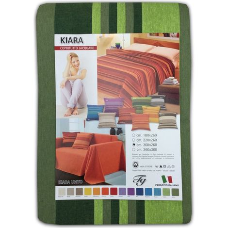 TELO ARREDO COPRITUTTO GRAN FOULARD COPRILETTO COPRIDIVANO KIARA VERDE 2 PIAZZE