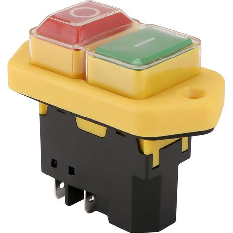 YH02-A Interrupteur Électromagnétique 220 V 15 A 5 Broches Bouton Poussoir de Démarrage pour Équipement de Machine-Outil Panneau Étanche (1/5)